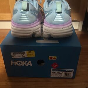 Hoka Blue and Purple Bondi 9 D Wide Sneakers with Cushioned Sole GUC